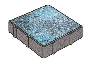 Гранитная тротуарная плитка Готика, Квадрат Granite FINO, 200x200x80, Азул Бахия 1