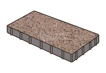 Тротуарная плитка Готика, Плита Premium Gold, 600x400x60 мм, цвет Голд 16 1