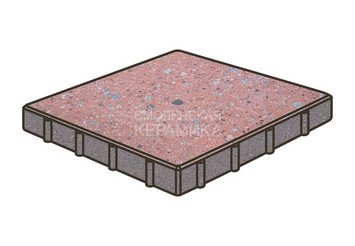 Гранитная тротуарная плитка Готика, Квадрат Granite FINO, 600x600x80, Травертин 1