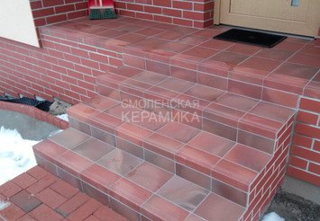 Ступень с насечками прямой угол Stroeher 4824(316) patrizierrot ofenbunt 1