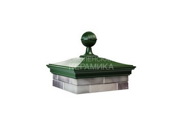 Колпак Zking Monblan 520 х 520 на 2 кирпича с шаром зеленый 1