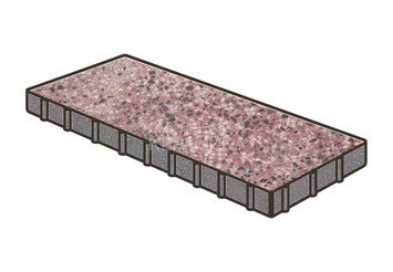Гранитная тротуарная плитка Готика, Плита Granite FINO, 800x400x100, Сансет 1