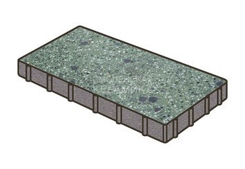 Гранитная тротуарная плитка Готика, Плита Granite FINO, 600x400x60, Порфир 1