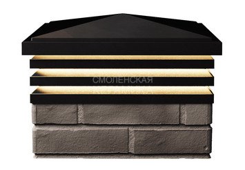 Колпак с подсветкой Zking Bona 385 х 385 с посадкой на 1,5 кирпича черный 3