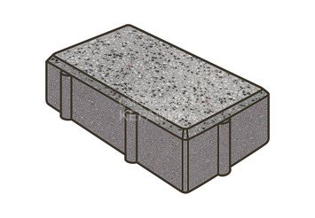 Гранитная тротуарная плитка Готика, Брусчатка Granite FINO, 200x100x80, Цветок Урала 1