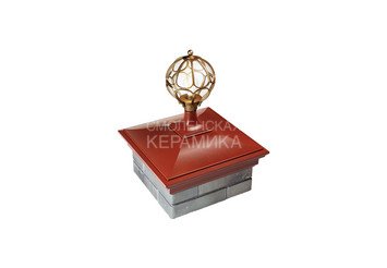 Колпак Zking Monblan 385 x 385 на 1,5 кирпича под фонарь красный 1