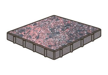 Гранитная тротуарная плитка Готика, Квадрат Granite FINO, 500x500x120, Дымовский 1