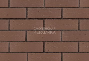 Кирпич лицевой керамический ЛСР Темно-коричневый рустик, 1НФ 1