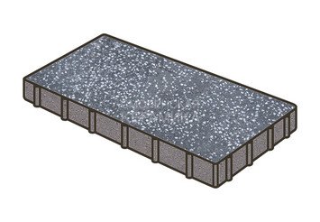 Гранитная тротуарная плитка Готика, Плита Granite FINO, 600x200x60, Суховязкий 1