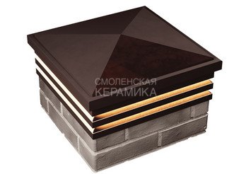 Колпак с подсветкой Zking Bona 385 х 385 с посадкой на 1,5 кирпича коричневый 1