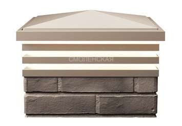 Колпак с подсветкой Zking Bona 385 х 385 с посадкой на 1,5 кирпича бежевый 3