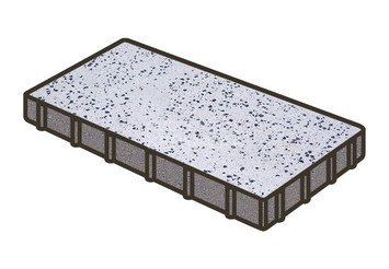 Гранитная тротуарная плитка Готика, Плита Granite FINO, 600x200x80, Покостовский 1