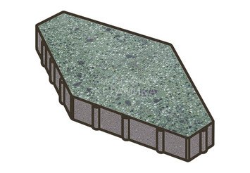 Гранитная тротуарная плитка Готика, Зарядье Granite FINO, 600x400x100, Порфир 1